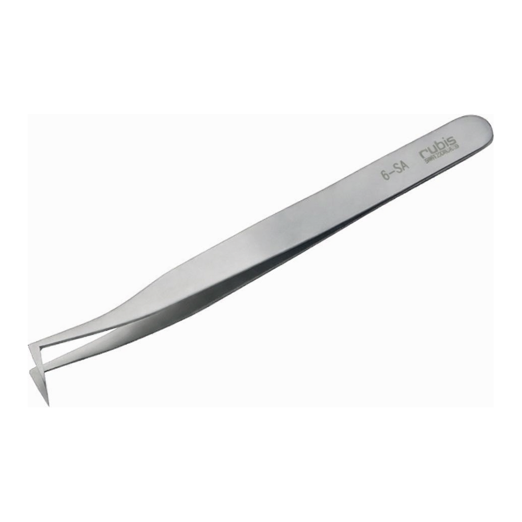 Ultra Fine Pointed, Curved and angled Tweezer 고정밀 트위저, Rubis , RU-6-SA