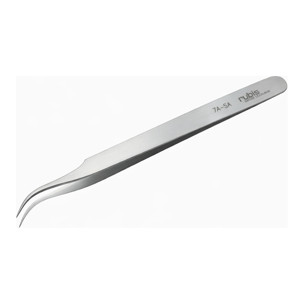 Ultra Fine Pointed, Curved and angled Tweezer 고정밀 트위저, Rubis,RU-7A-SA