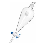 Merck Pyrex(R) Squibb separatory funnel, Pyrex jointed stopper, PTFE stopcock