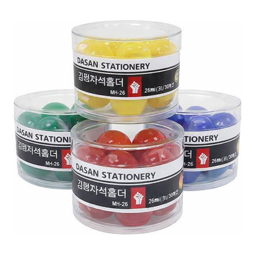 OFFICENEX 강력자석홀더(중/녹색/MH-26/30개입/Ø26mm)