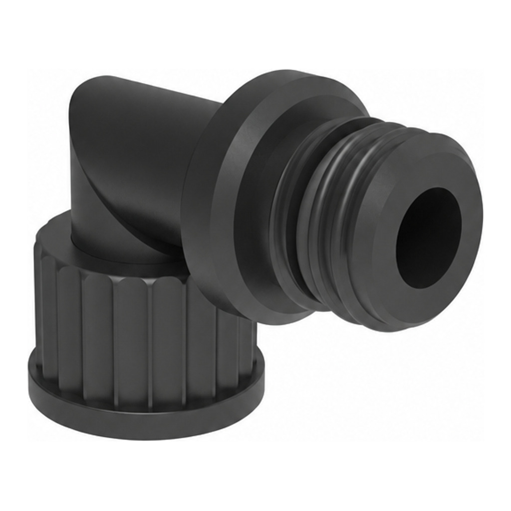 Angled adapter, 2x GL25 (m-f)