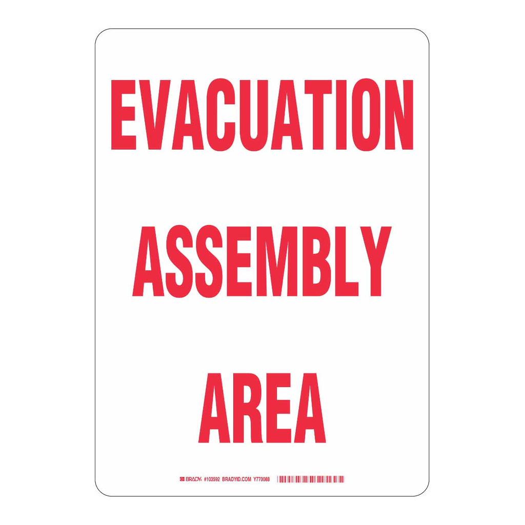 Brady EVACUATION ASSEMBLY AREA Sign