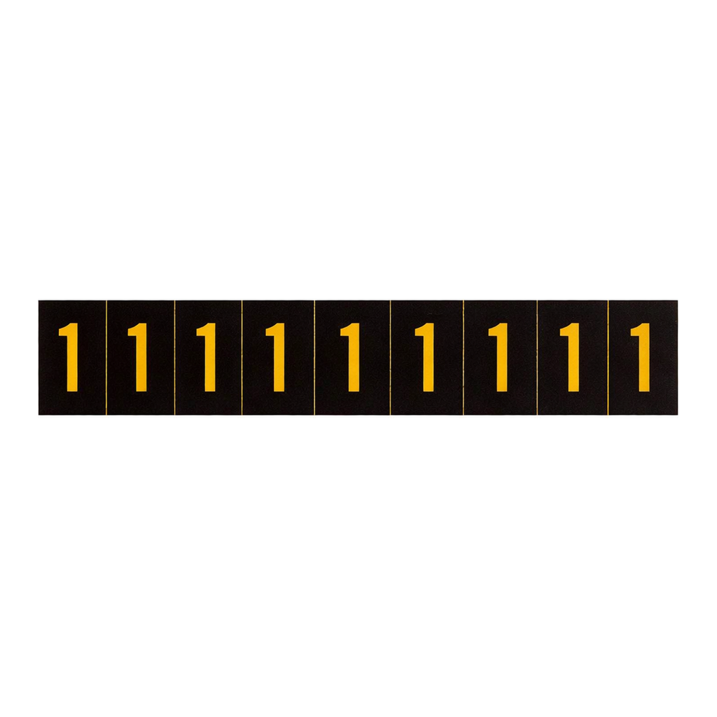 Brady 2" Character Height Yellow on Black APWA Outdoor Numbers and Letters
