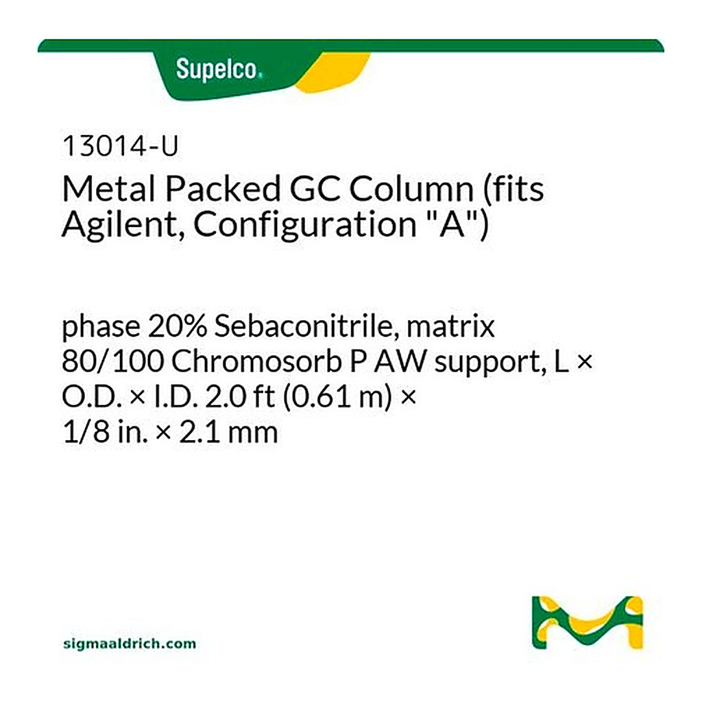 Merck SS 2FT 1/8IN HP5890 20% SEBACONITRILE &