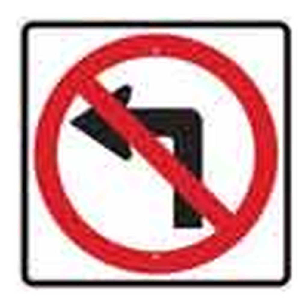 Brady No Left Turn Picto Sign