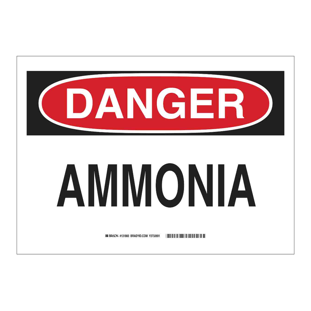 Brady DANGER Ammonia Sign