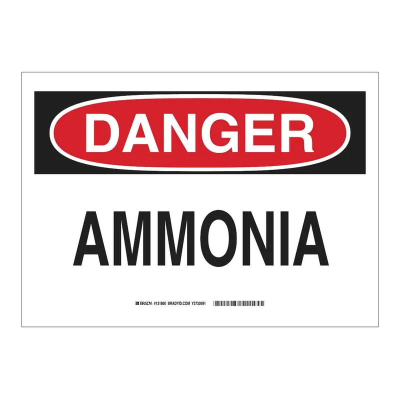 Brady DANGER Ammonia Sign