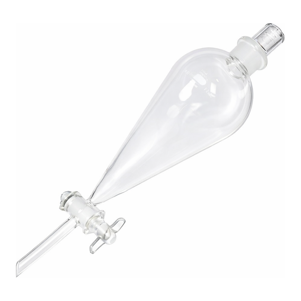 Merck Pyrex(R) Squibb separatory funnel, Pyrex(R) jointed stopper, jointed stopcock