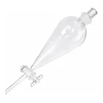 Merck Pyrex(R) Squibb separatory funnel, Pyrex(R) jointed stopper, jointed stopcock