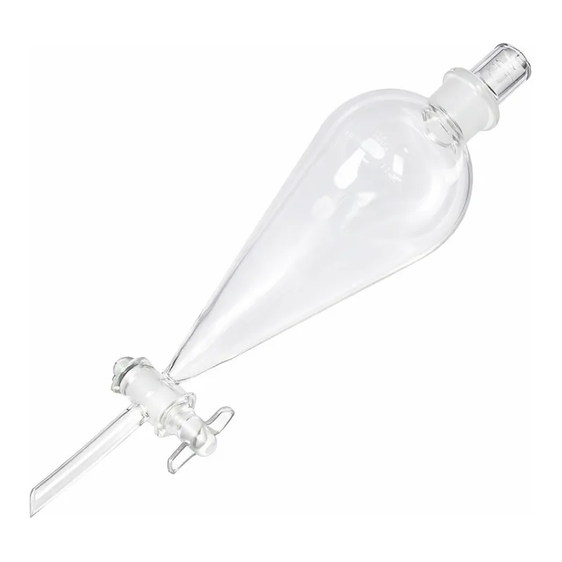 Merck Pyrex(R) Squibb separatory funnel, Pyrex(R) jointed stopper, jointed stopcock