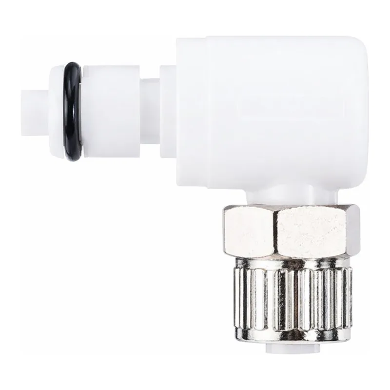 Thermo Fisher Scientific Quick-Disconnect Delrin Valved Compression Elbow Insert, 1/4 in. Tube