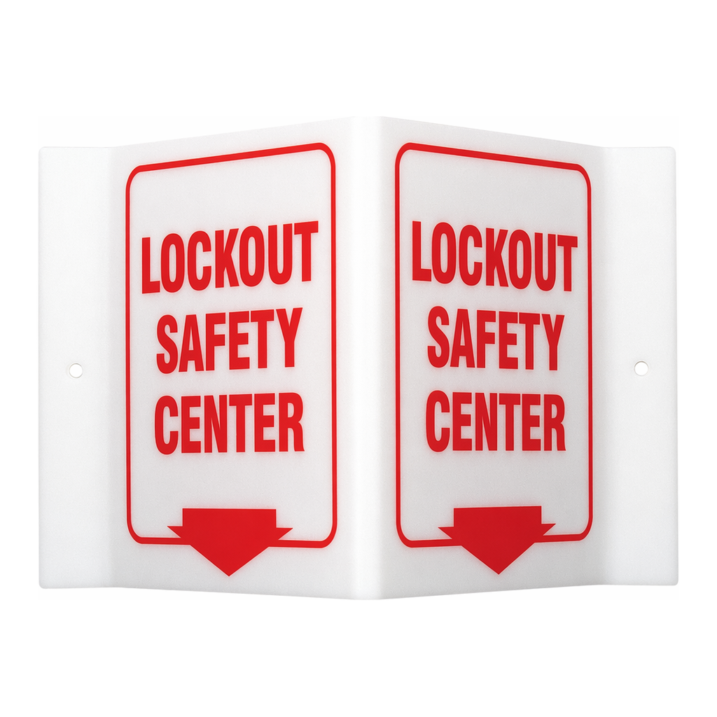 Brady V Lockout Safety Center Sign