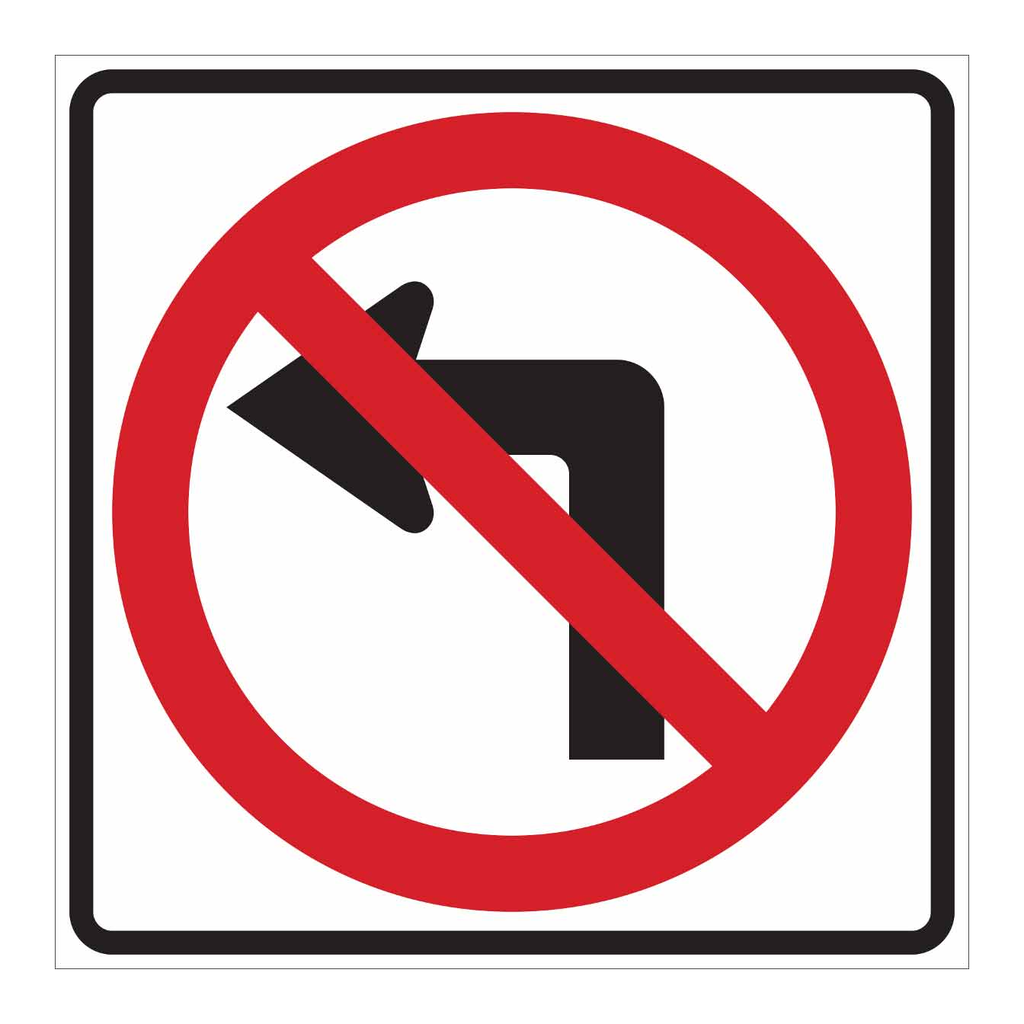 Brady No Left Turn Sign