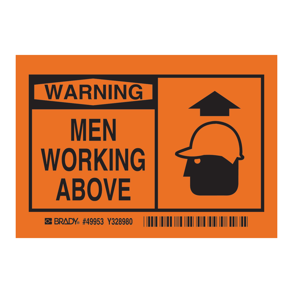 Brady WARNING Men Working Above Labels