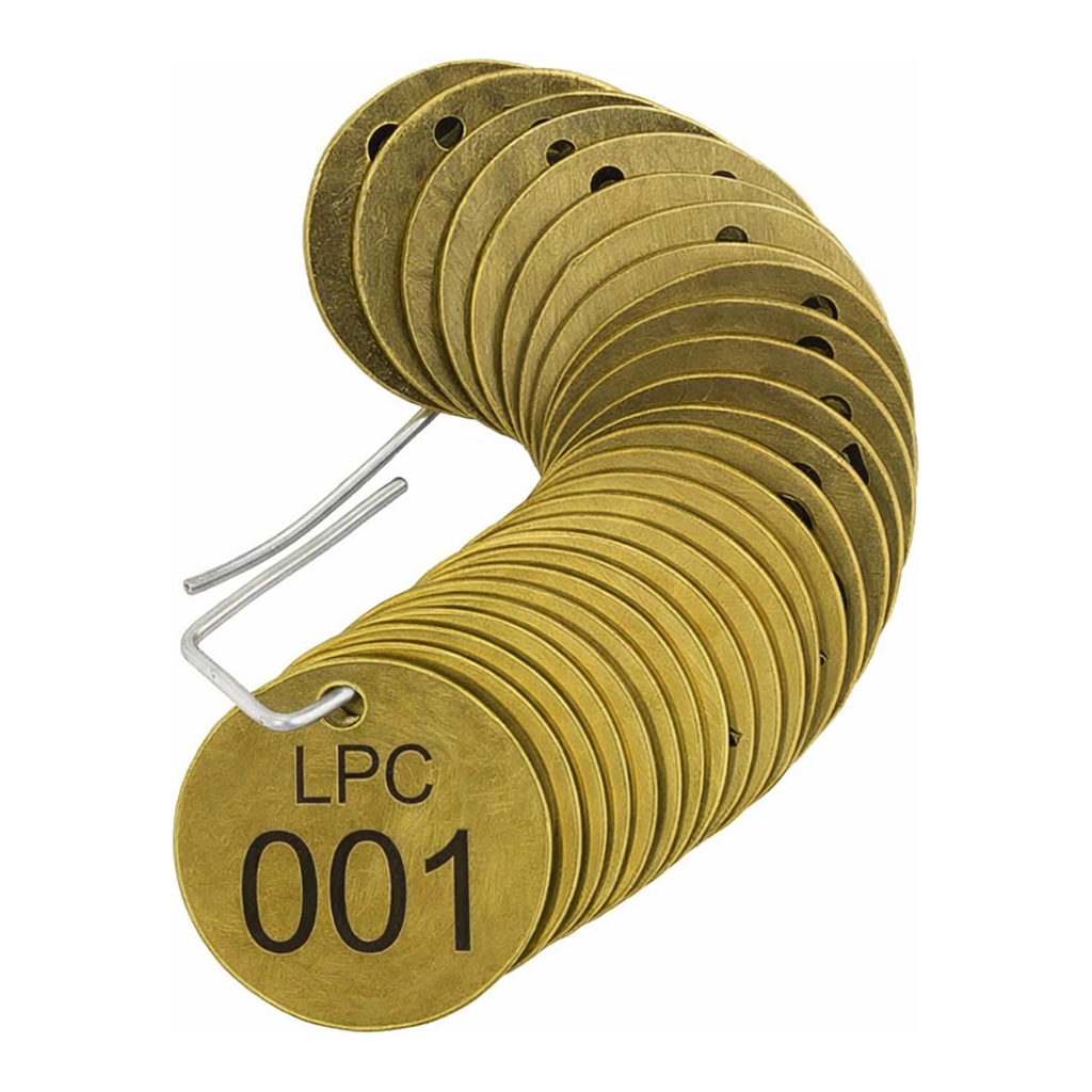 Brady Stamped Brass Valve Tags LPC Low Pressure Condensate