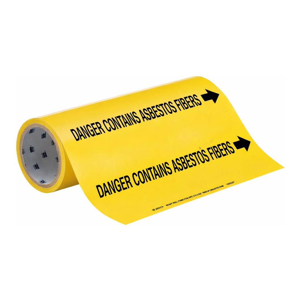 Brady DANGER CONTAINS ASBESTOS FIBERS Roll Form Pipe Marker
