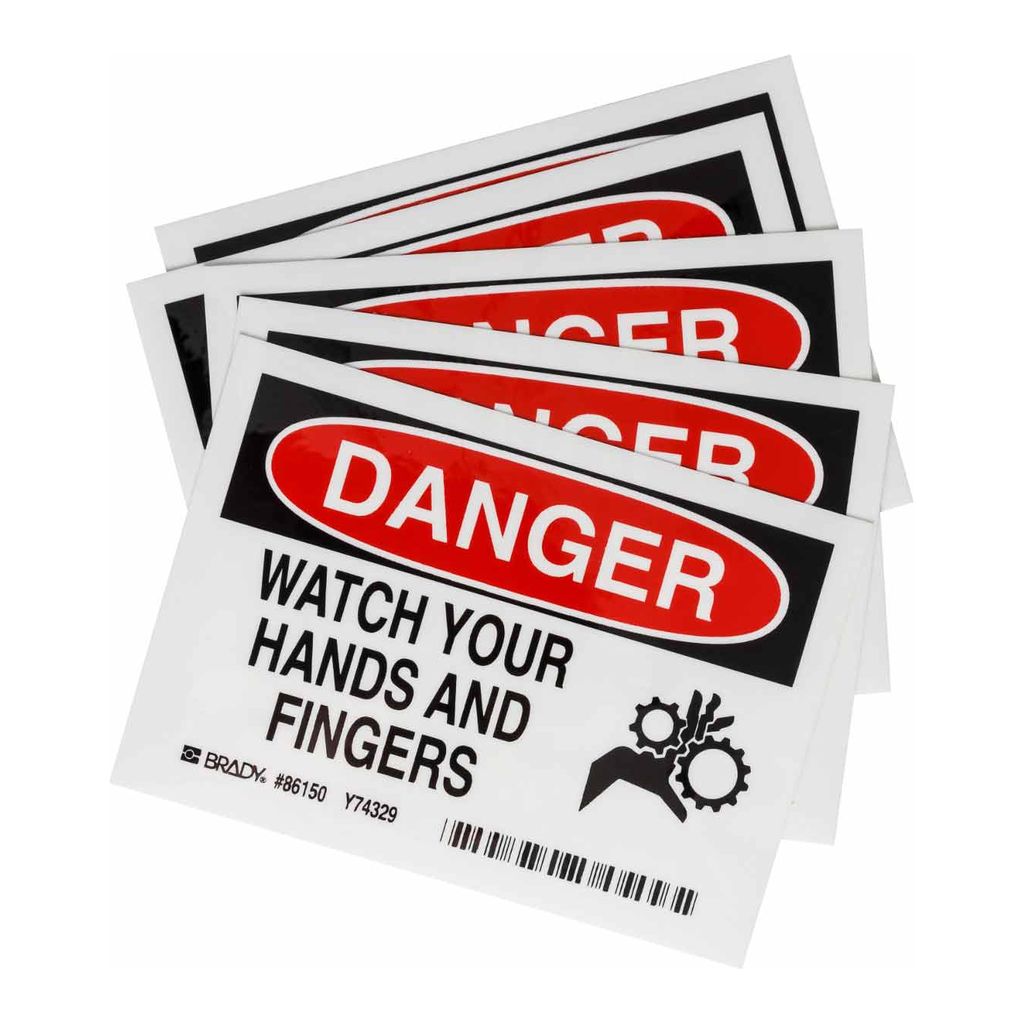 Brady DANGER Watch Your Hands And Fingers Labels