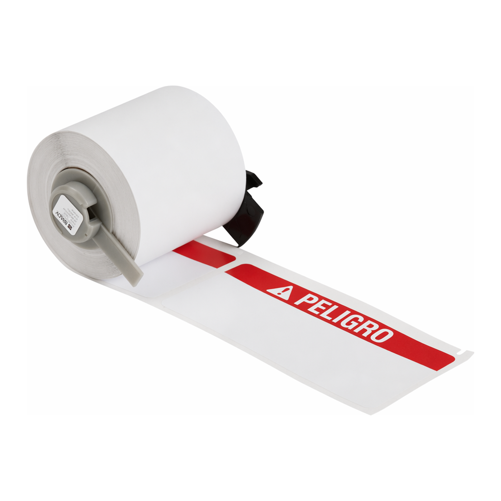 Brady All Weather Permanent Adhesive Vinyl Labels, ANSI PELIGRO Header, for M6 M7 Printers