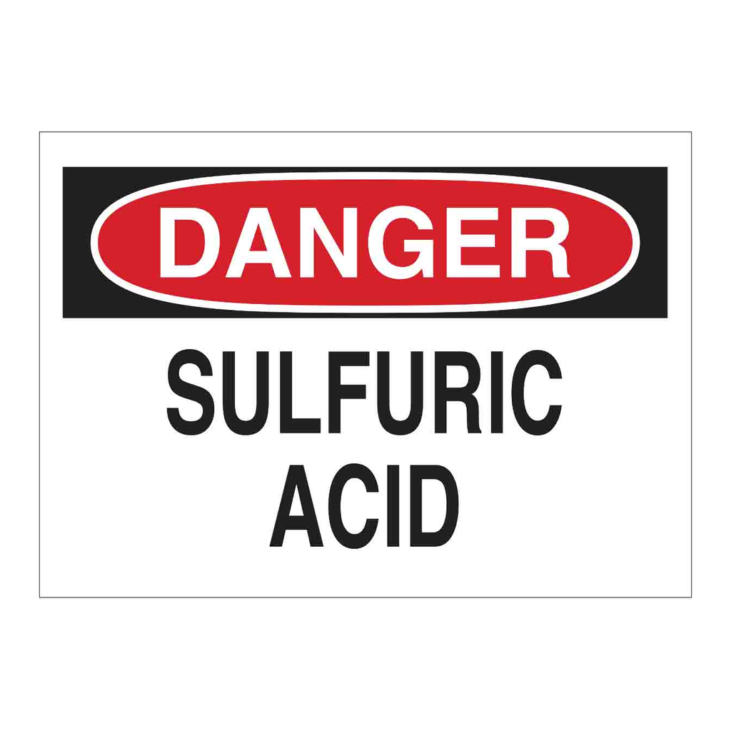 Brady DANGER Sulfuric Acid Sign