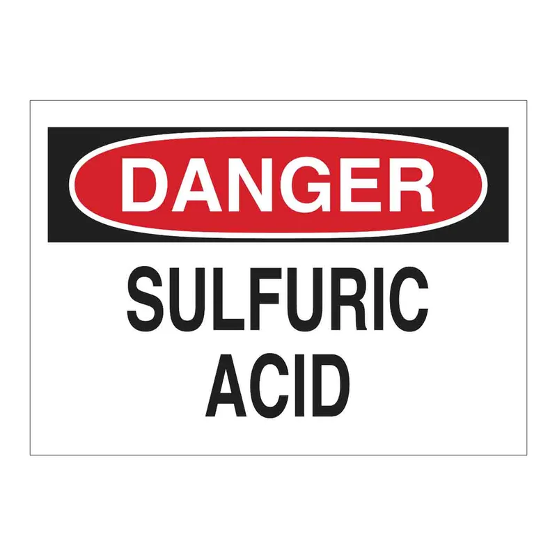 Brady DANGER Sulfuric Acid Sign