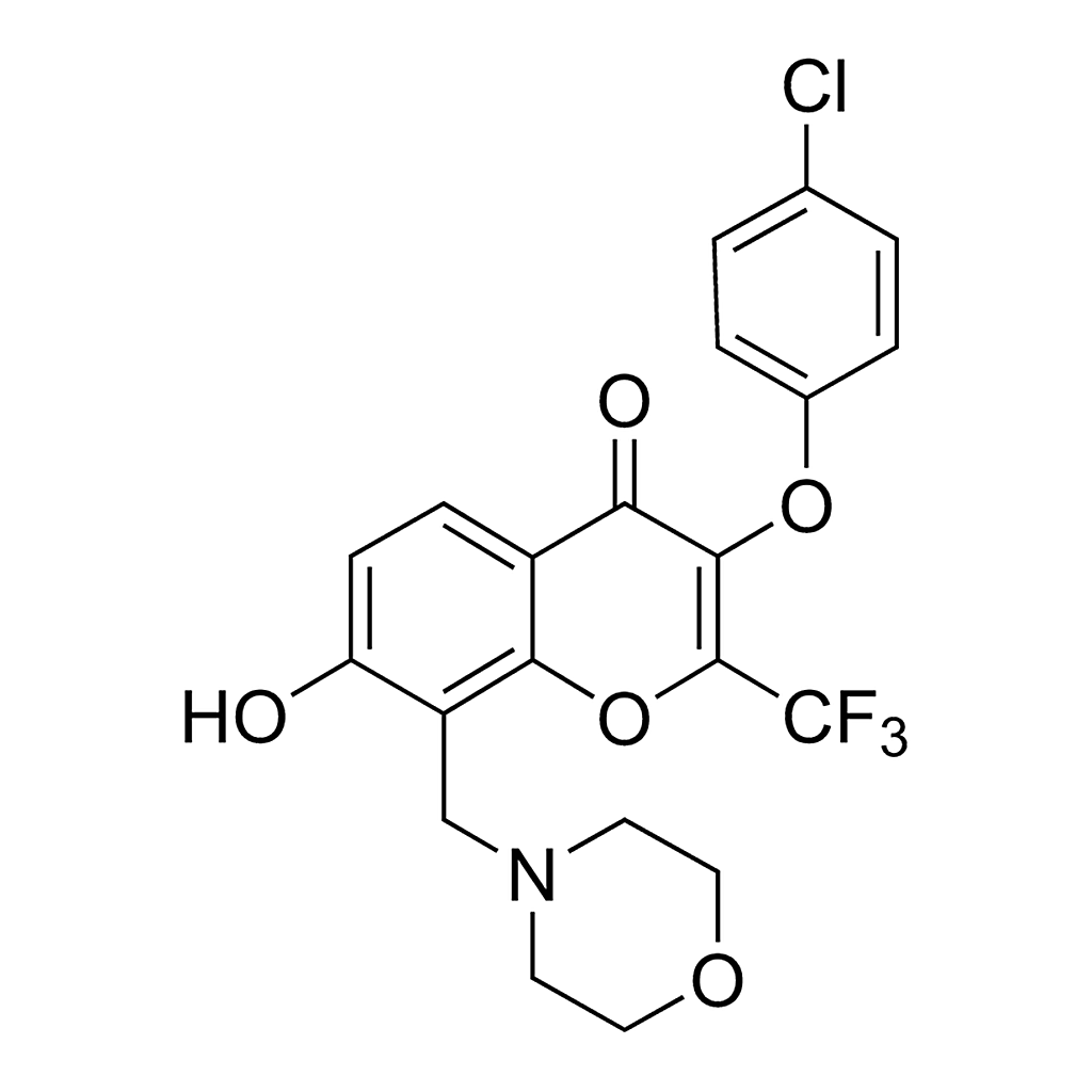 Merck 3-(4-Chlorophenoxy)-7-hydroxy-8-(4-morpholinylmethyl)-2-(trifluoromethyl)-4H-chromen-4-one