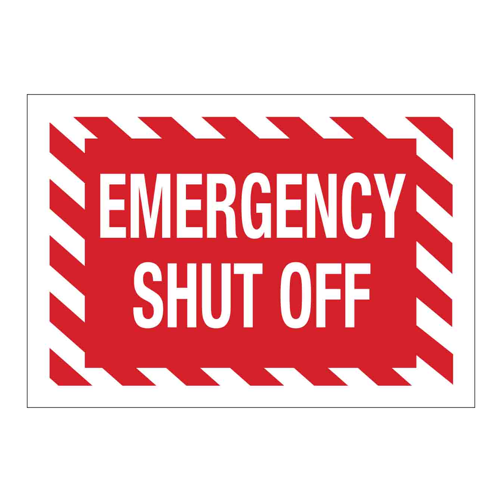 Brady Emergency Shut Off Sign