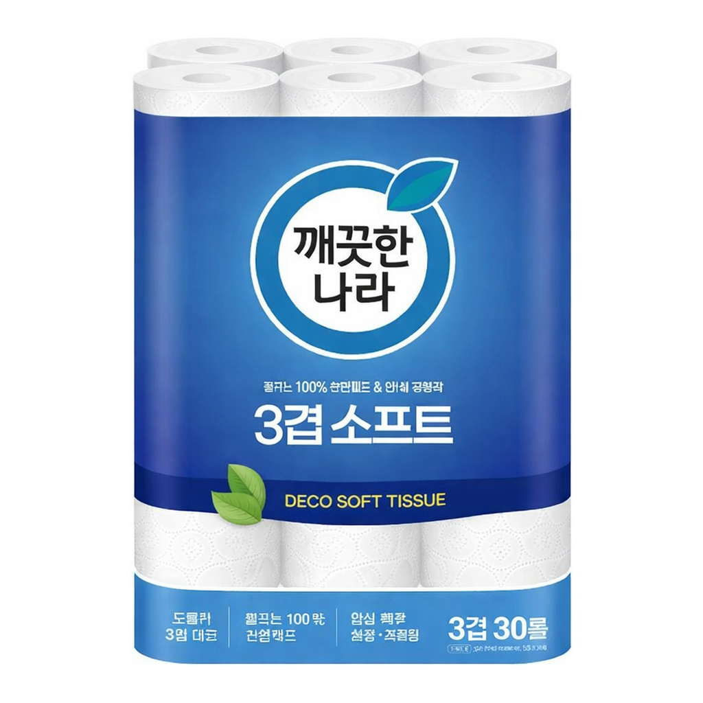 OFFICENEX [P]깨끗한나라 3겹 데코 소프트 화장지(30롤X27M)