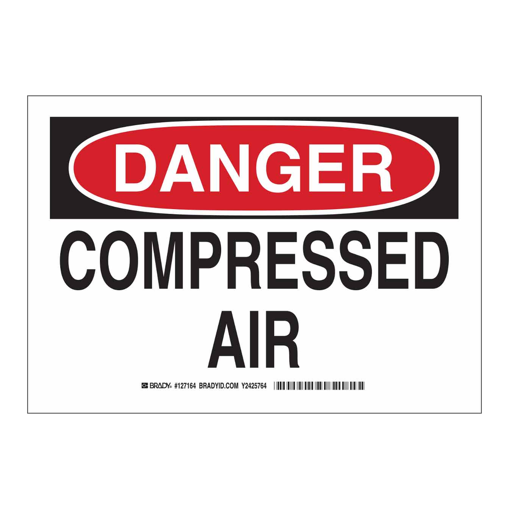 Brady DANGER Compressed Air Sign