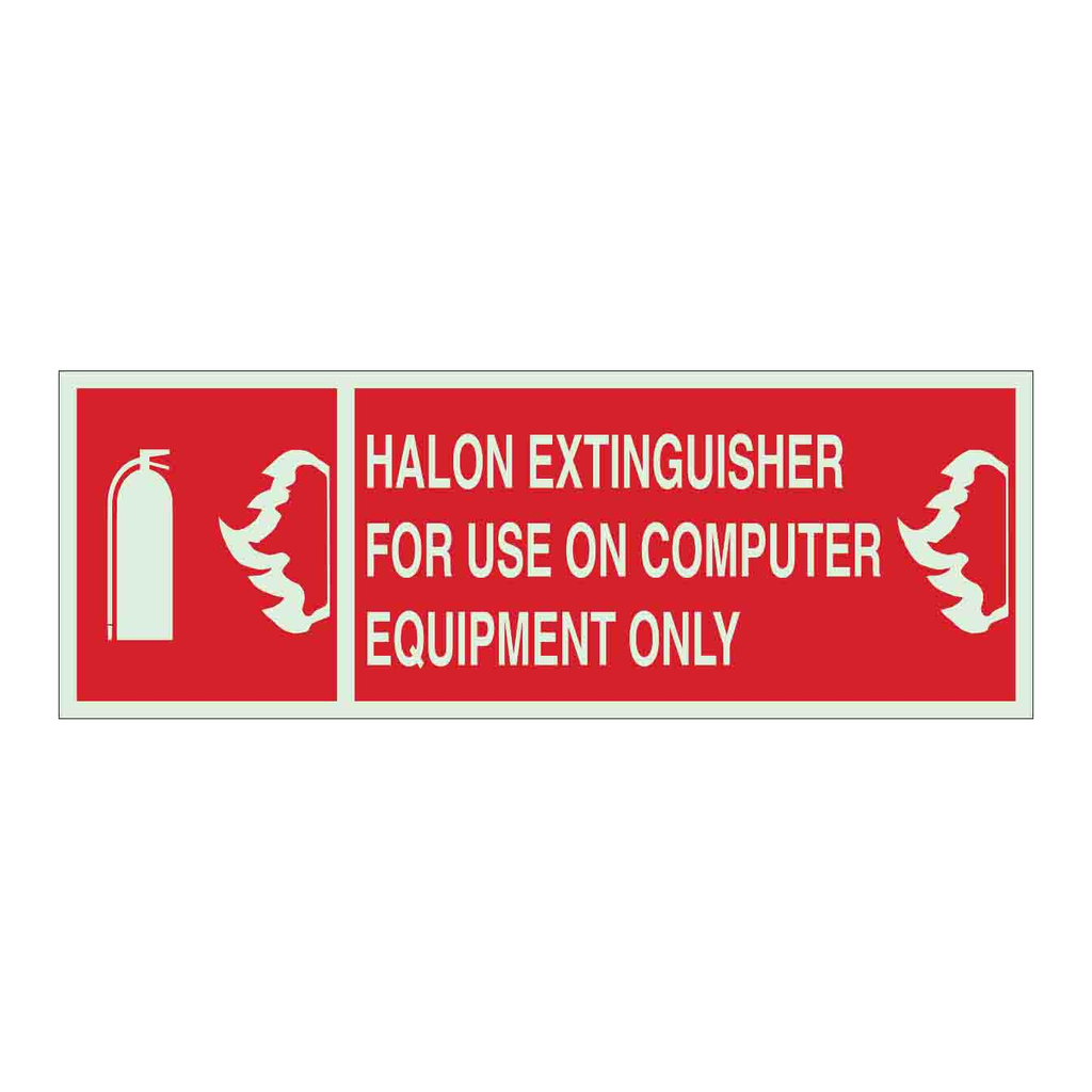 Brady Halon Extinguisher For Use On Computer Equipment Only Sign