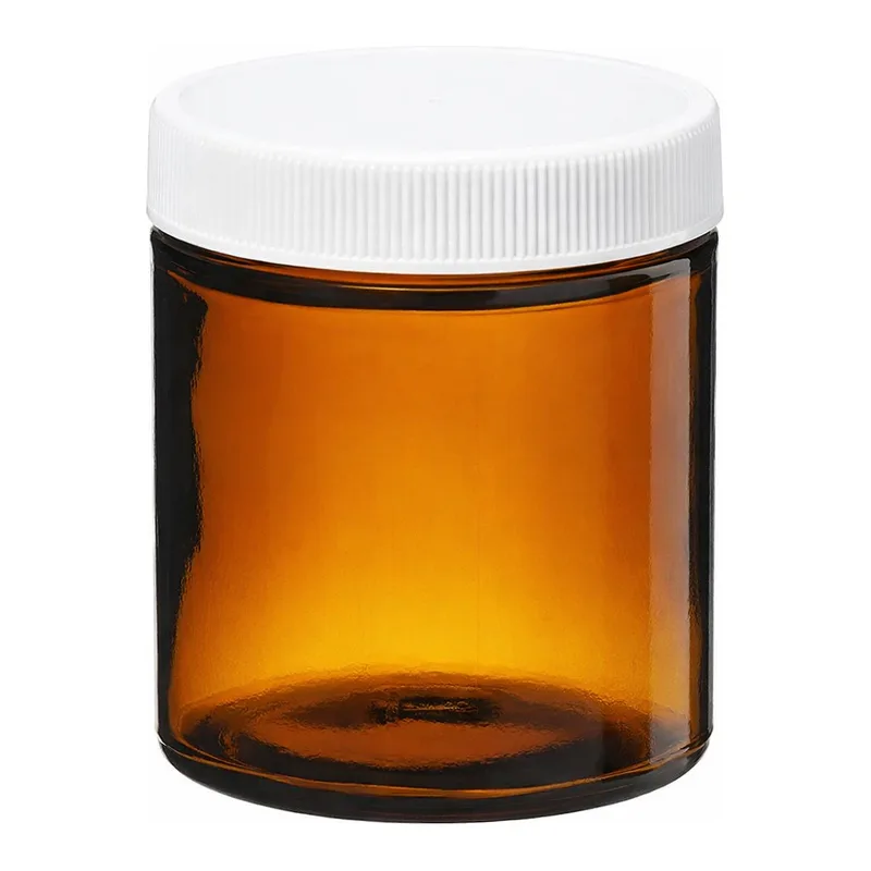 Thermo Fisher Scientific I-Chem Wide-Mouth Short-Profile Amber Glass Jars with Closure, 120mL, unprocessed, 120mL SS Short Amber Glass Jar unprocessed