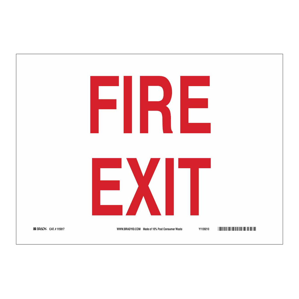 Brady Fire Exit Sign