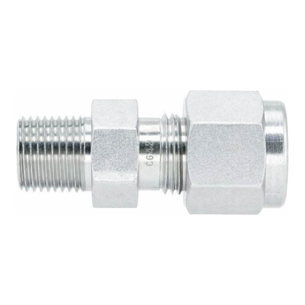 Restek Swagelok Fitting, Stainless Steel, 1/4in to 1/8in NPT Male Connector, 2-pk