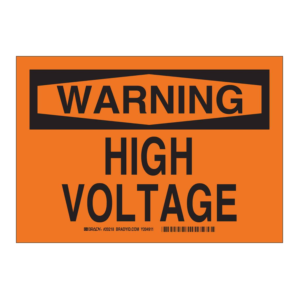 Brady WARNING High Voltage Sign