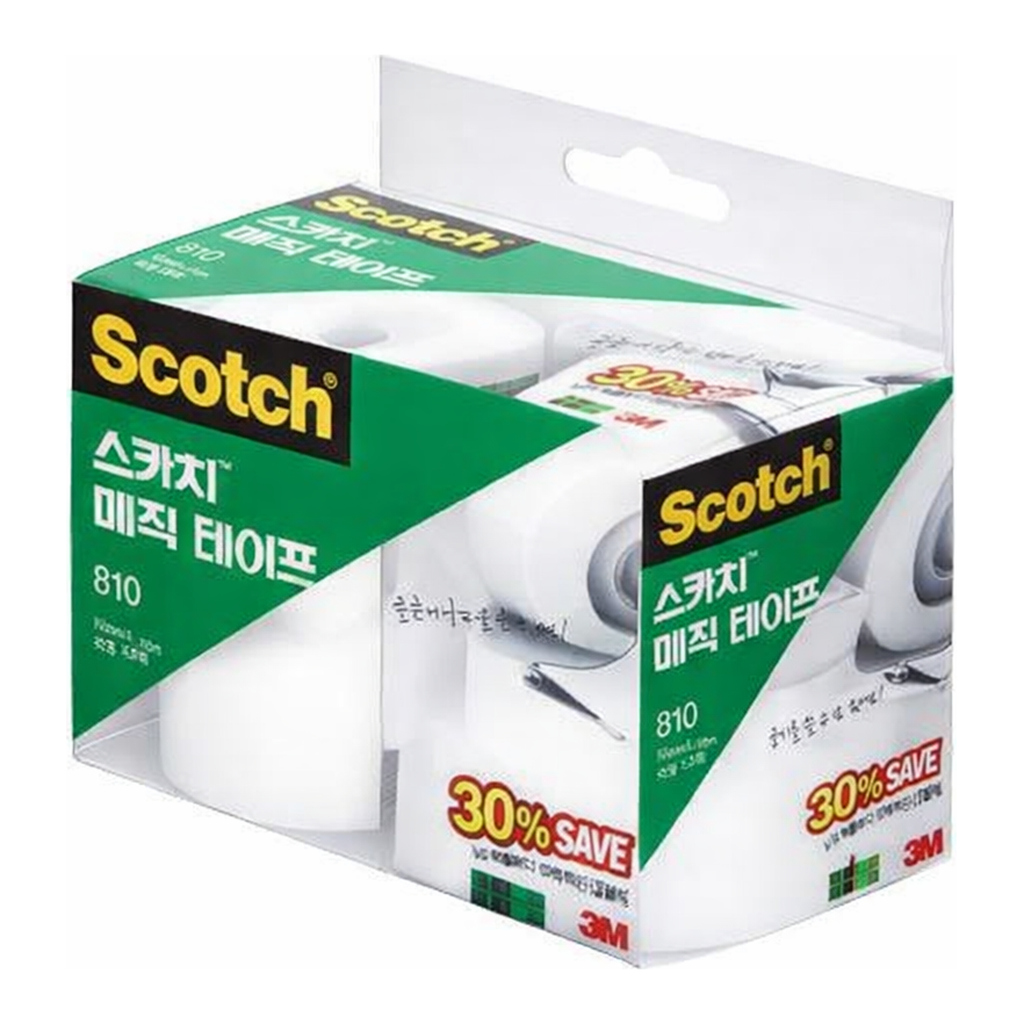 OFFICENEX 3M 스카치 매직테이프 리필 810R-12 세이빙팩30%(12mmX18m 12개입)