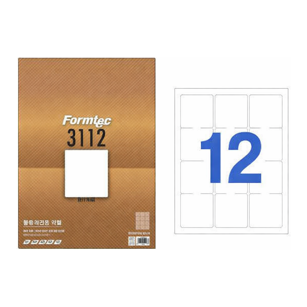 OFFICENEX 물류관리용 라벨(12칸/20매/LQ-3112/폼텍)친환경 인증 상품
