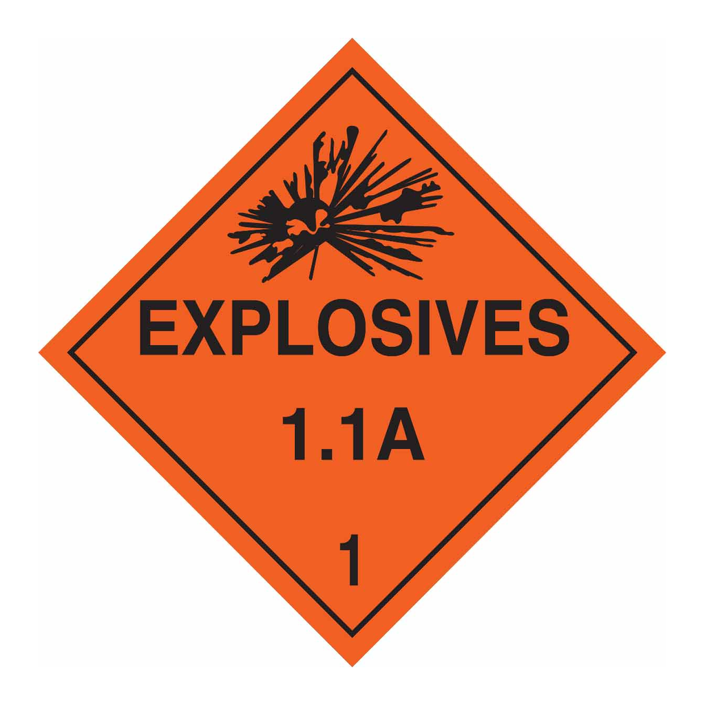 Brady Explosives 11A 1 Sign