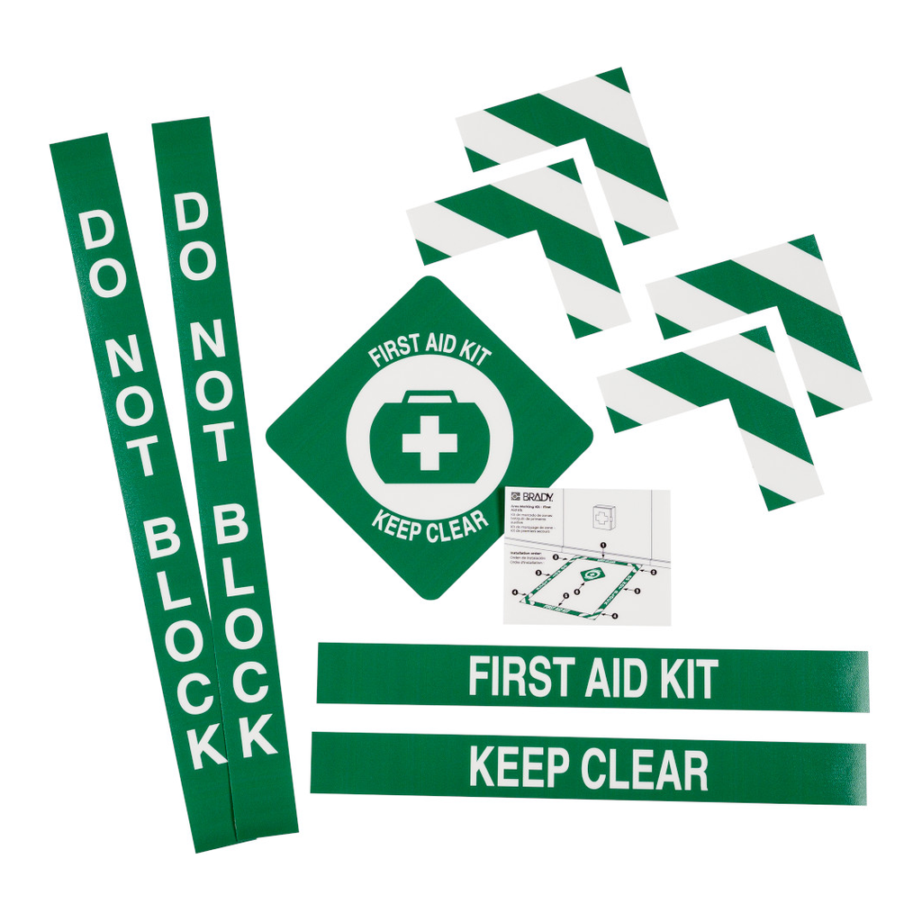 Brady First Aid Floor Marking Kit with Sign and Border