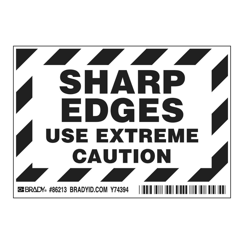 Brady SHARP EDGES USE EXTREME CAUTION Labels