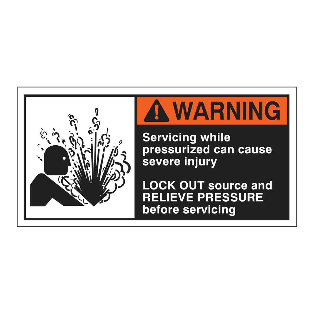 Brady SERVICING WHILE PRESSURIZED CAN CAUSE SEVERE INJURY Labels