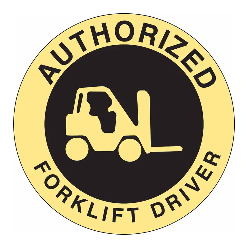 Brady AUTHORIZED FORKLIFT DRIVER Hard Hat Labels