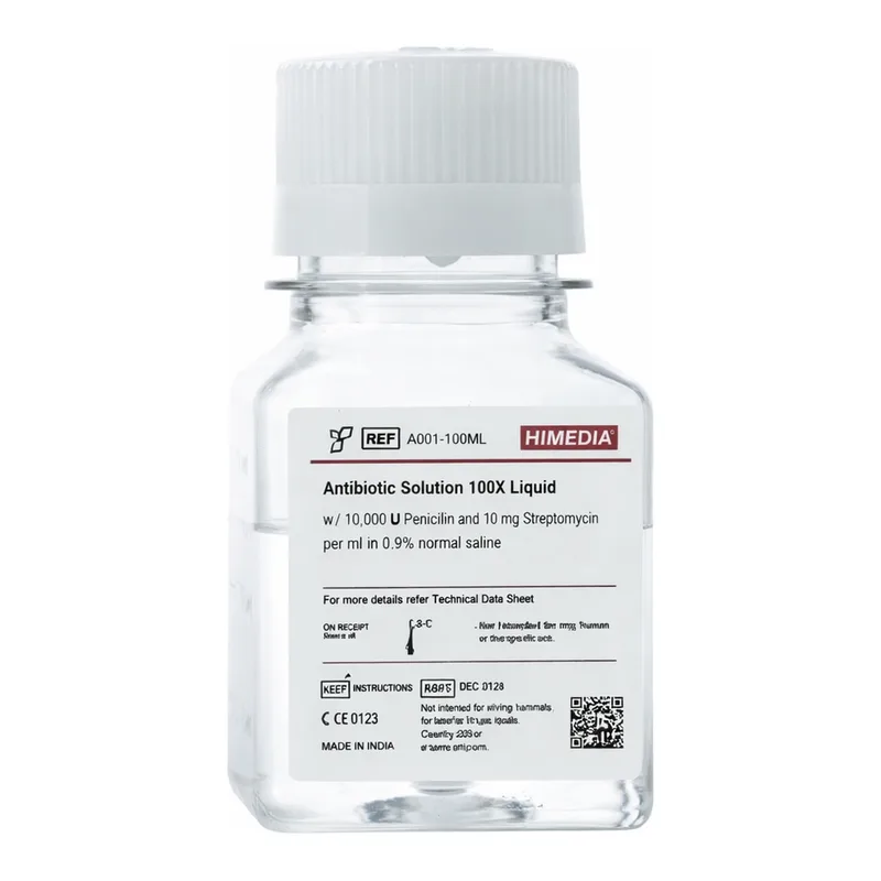 Himedia Antibiotic Solution 100X Liquid w/ 10,000 U Penicillin and 10mg Streptomycin per ml in 0.9% normal saline