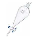 Merck Pyrex(R) Squibb separatory funnel, Pyrex jointed stopper, PTFE stopcock