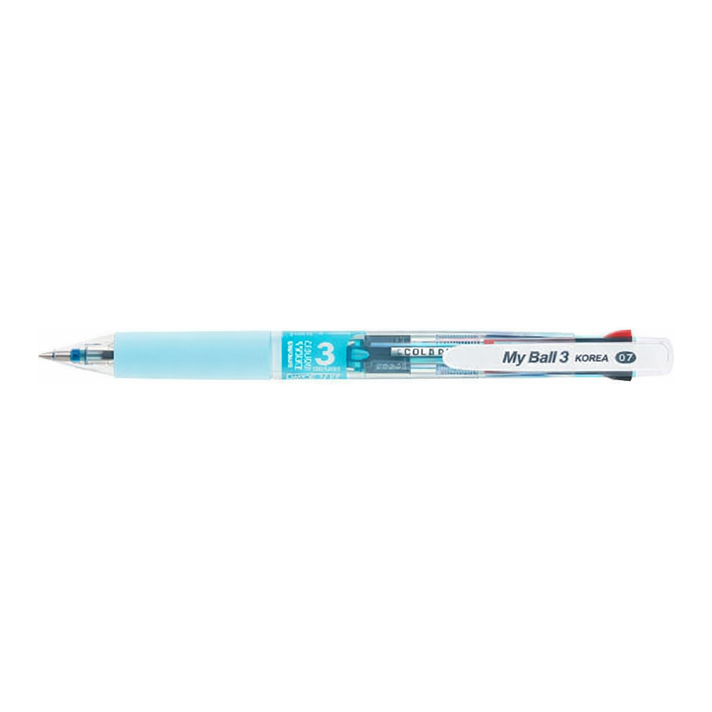 OFFICENEX 마이펜 마이볼 3색볼펜 (0.7mm/블루/1EA)