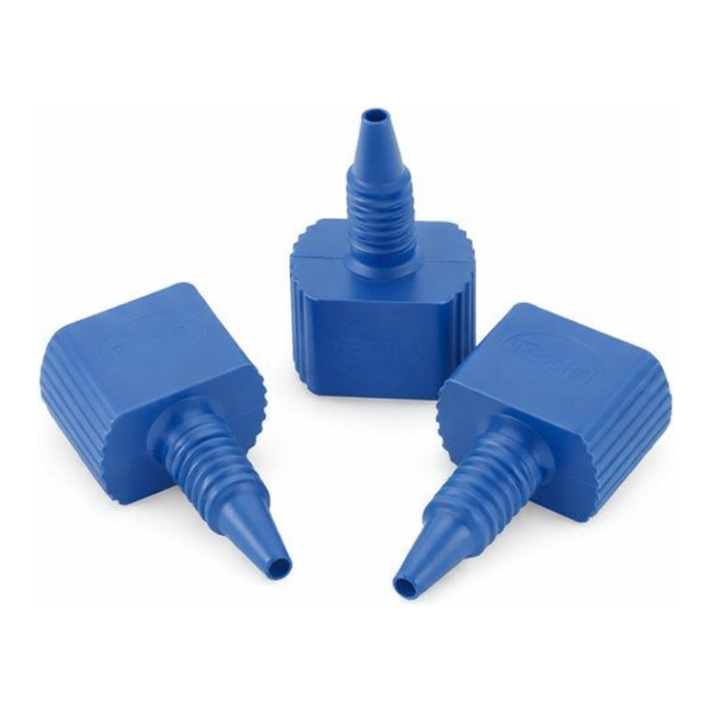 Restek PEEK Fingertight Fittings Blue Flat 1/16 10-32 5 000psi 25-pk.