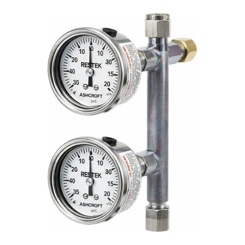 Restek Soil Vapor Sampler dual gauge tube stub 100ml/min Siltek-treated