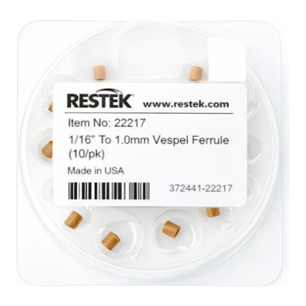 Restek Vespel Ferrules, 1/16in x 1.0mm, 10pk