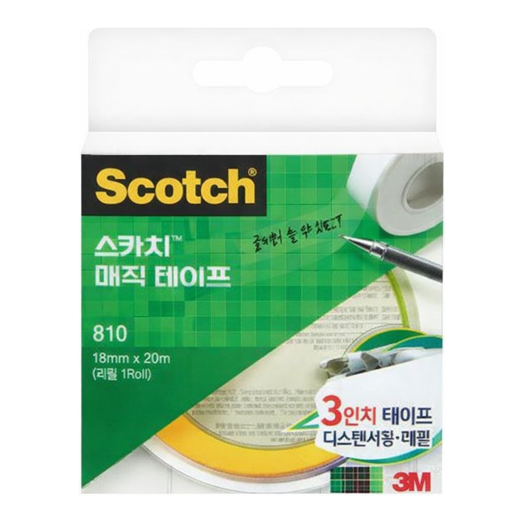 OFFICENEX 3M 스카치 매직테이프 리필 810R(18mmx20m) 3인치 후크