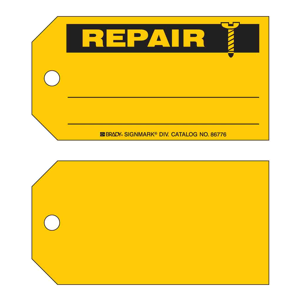 Brady REPAIR Production Tag