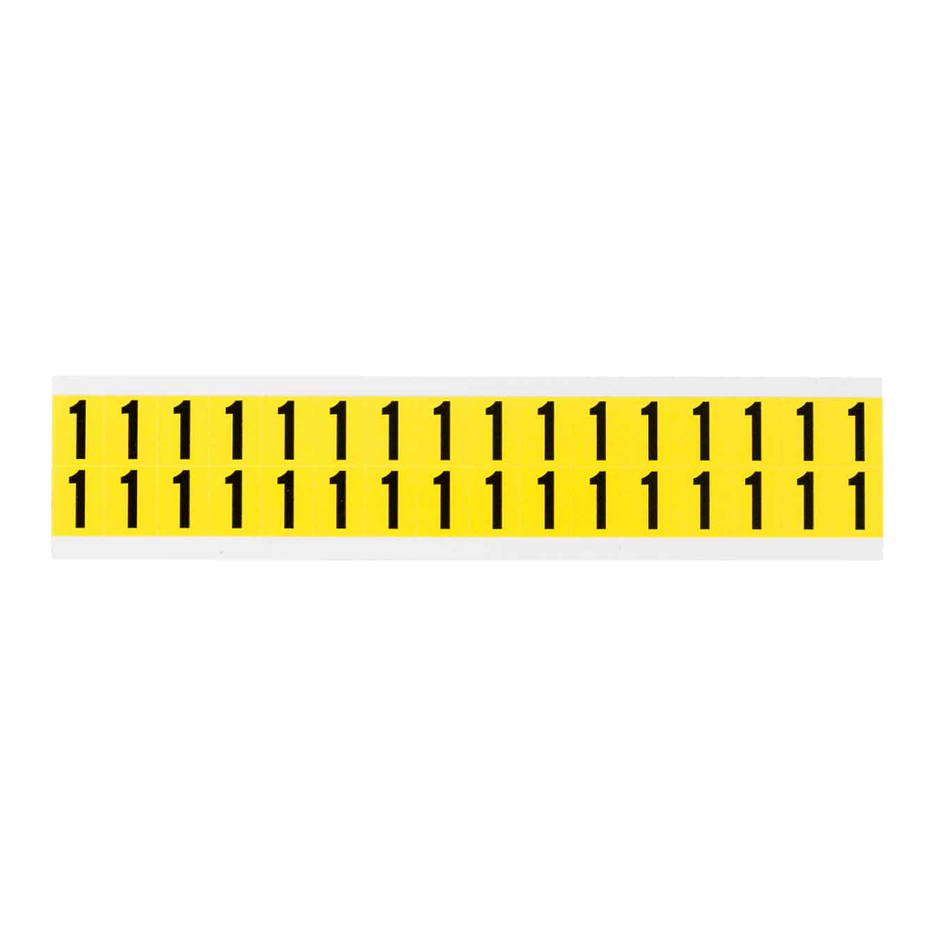 Brady 0.625" Character Height Black on Yellow Repositionable Numbers and Letters