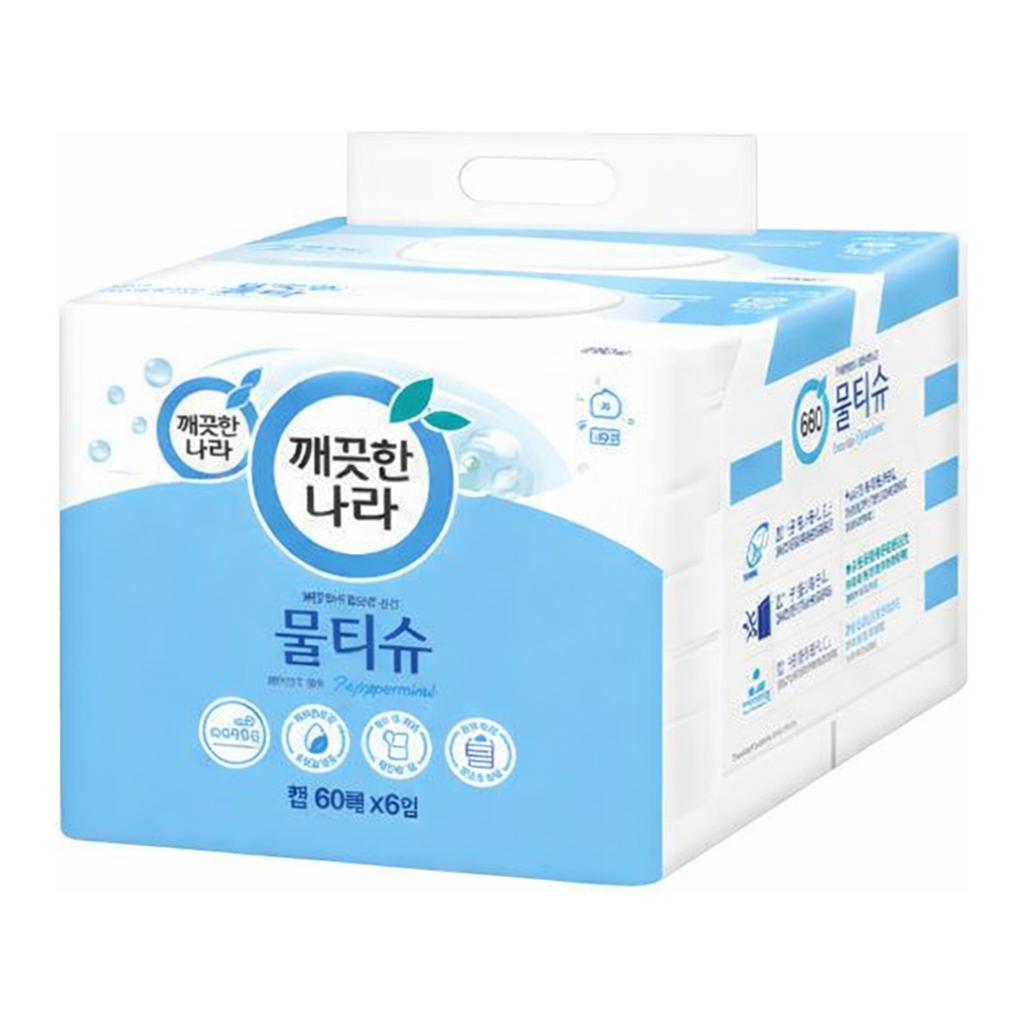 OFFICENEX 깨끗한나라 물티슈 (캡형/60매x6개입)